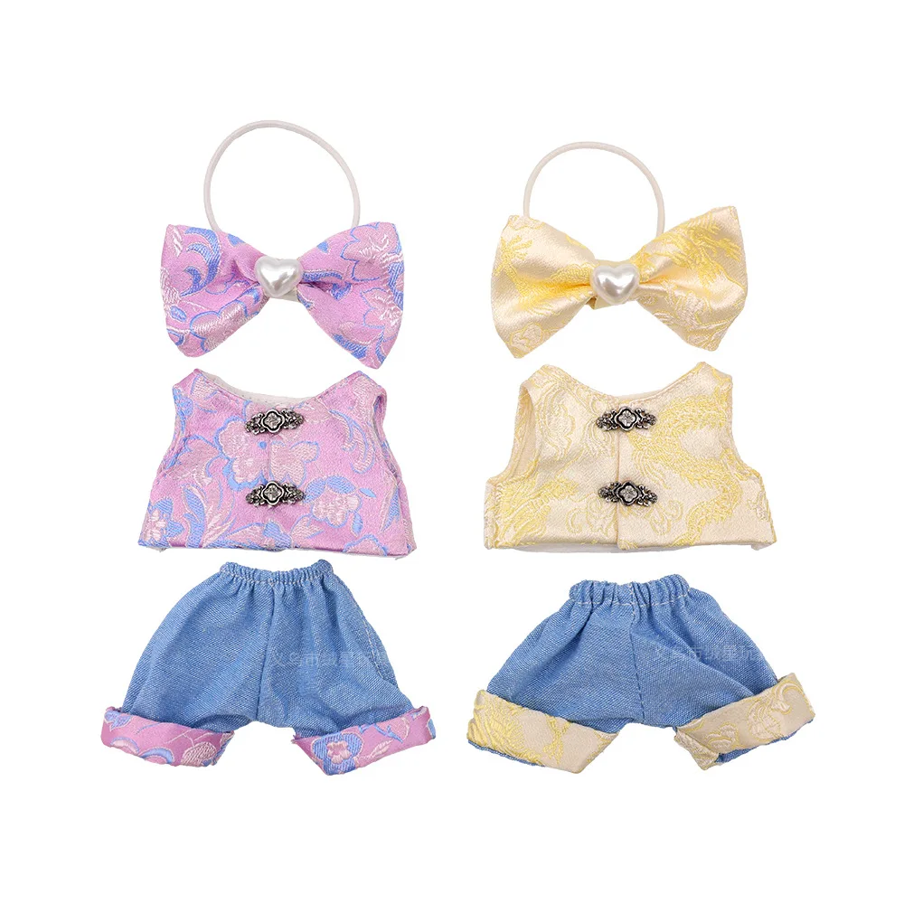 مجموعة جديدة من ثلاث قطع من الملابس المصنوعة من الساتان على الطراز الصيني الأكثر مبيعًا لابرادور بدون مجموعة استبدال الدمى