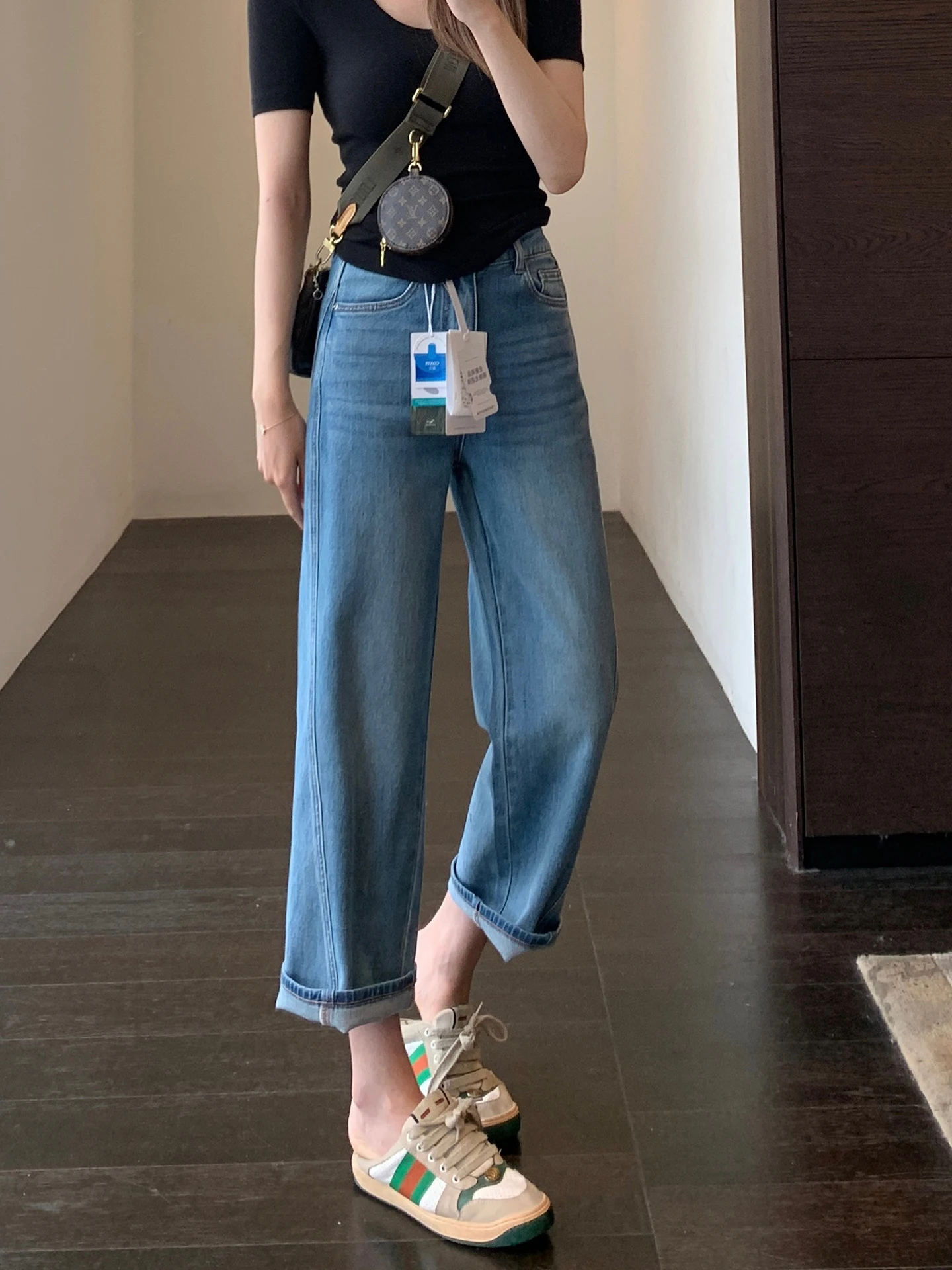 

Classic High Waist Loose Wide Leg Jeans Women's Straight Cut Spring Summer New Sle Comfortable Breathable Skin-Friendly