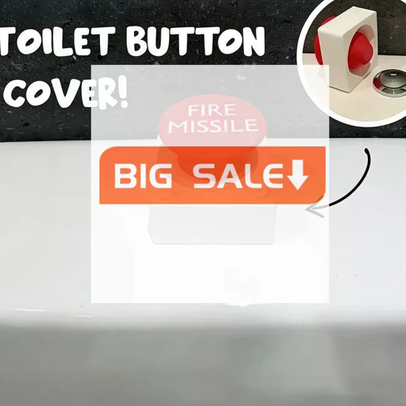 1Pcs 3D Printed Fire Missile Toilet Button Extender – Durable Plastic, No-Drill, Classic Design, Bathroom Upgrade