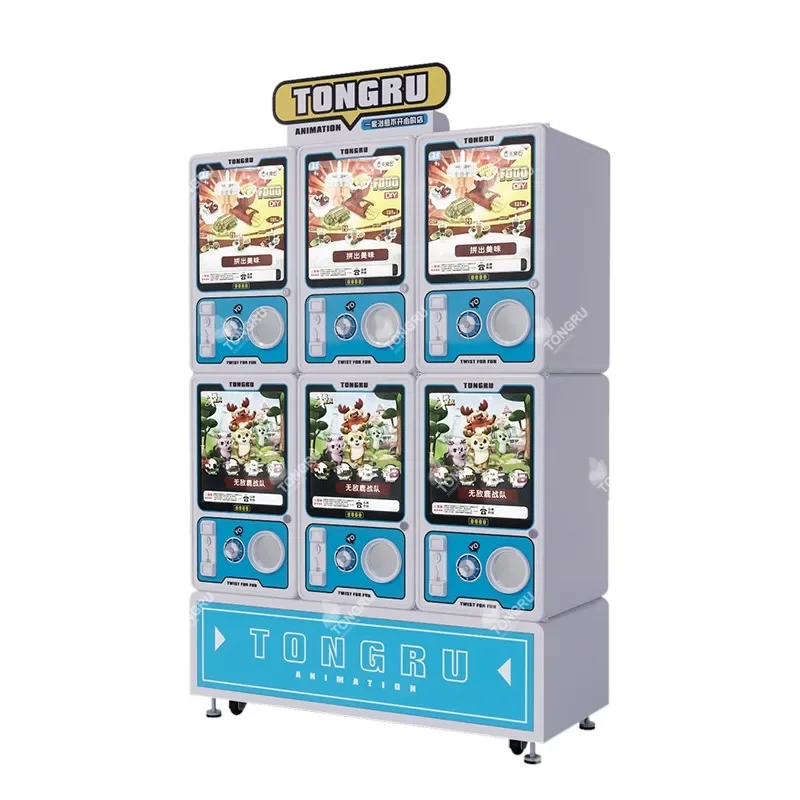 Customizable gachapon dispenser capsule ball toy machine double layer Gacha vending machine with floor cabinet