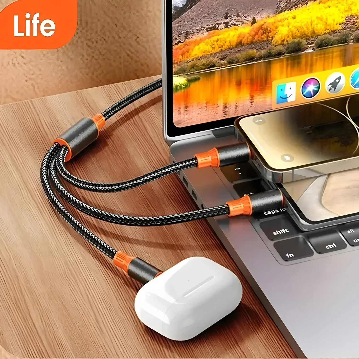 

3 в 1 USB-кабель типа C Шнур для Samsung Xiaomi Huawei USB C-кабель для iPhone 16 15 14 13 Pro Зарядное устройство для телефона USB-кабель для передачи данных