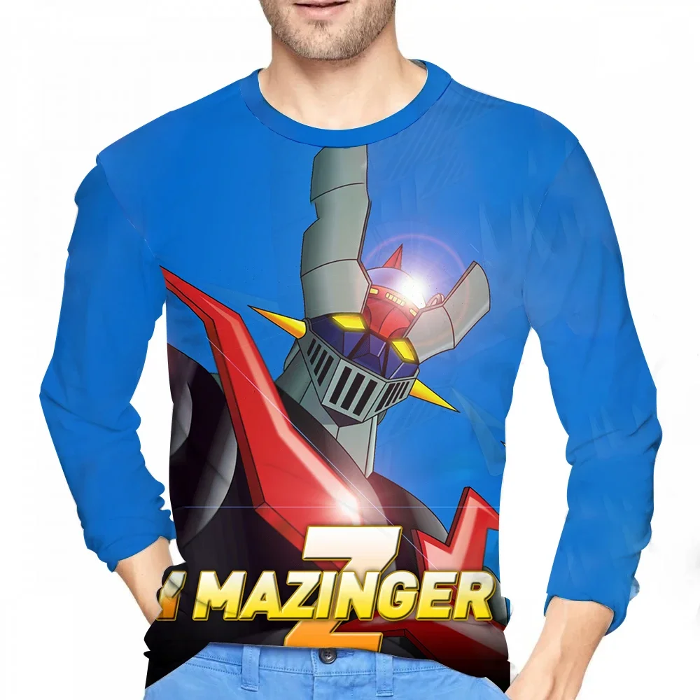 New Mazinger Z Anime Robot T-Shirts 3D Print Men Woman Long Sleeve T Shirt Streetwear Oversized Harajuku Kids Tees Tops Clothing