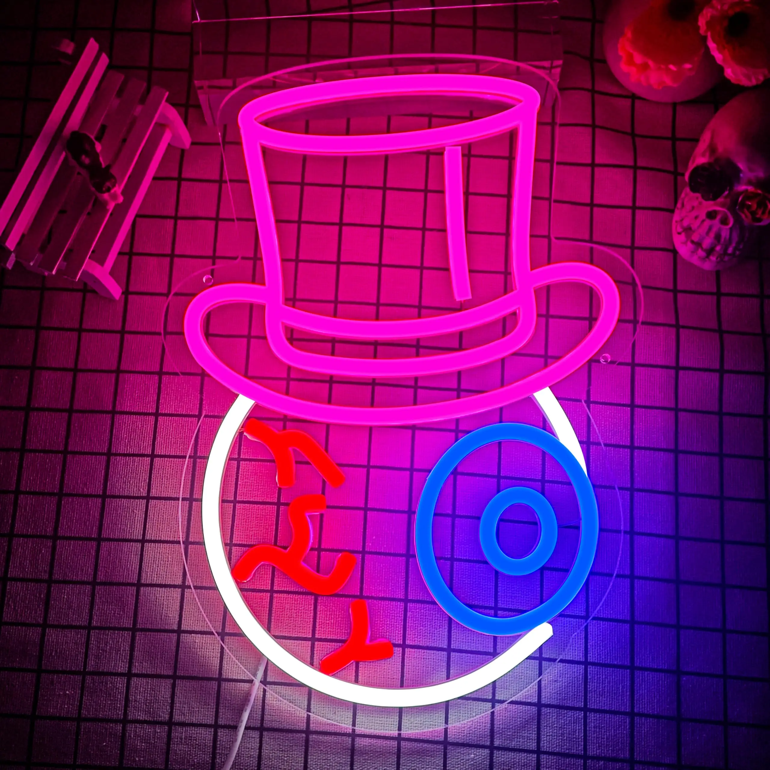 Eyeball LED Neon Sign for Wall Decor Gothic Haunted House Light Dimmable Switch for Windows Bedroom Halloween Party Decor