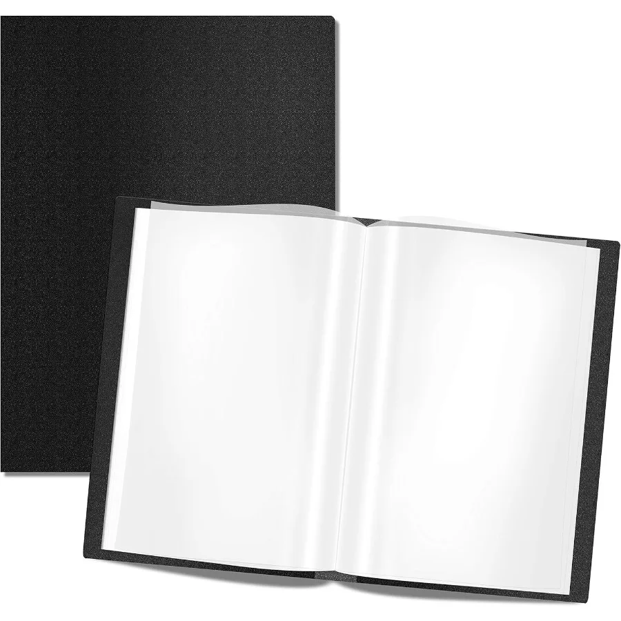 Libro di presentazione con 40 tasche trasparenti, buste protettive per opere d'arte, fogli di report, lettere e documenti, ideale per l'esposizione