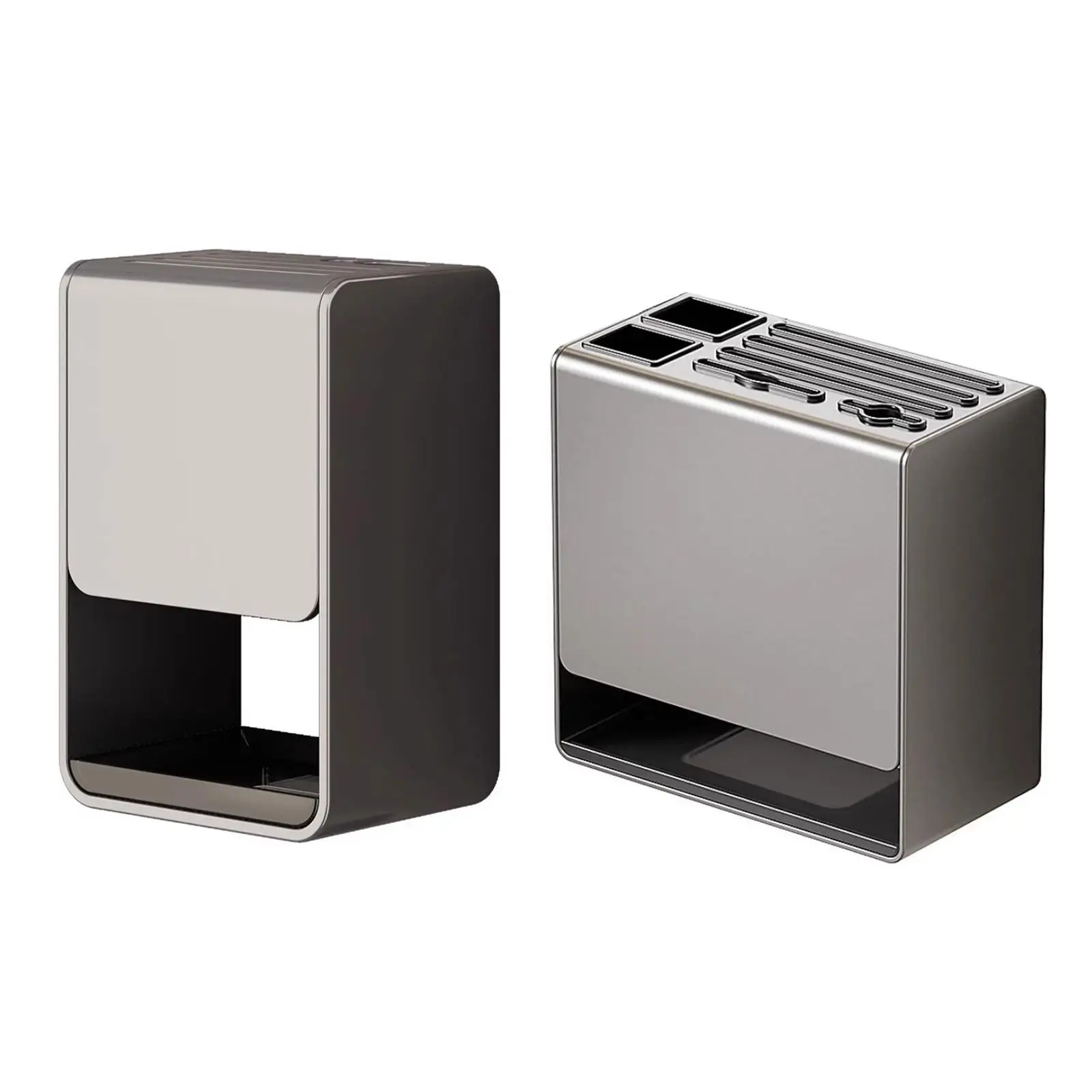 Knife Block Multi Grids with Drain Tray Storage Rack Modern Drying Rack
