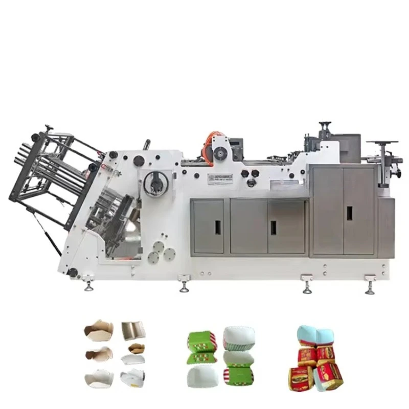 Fully Automatic Cardboard Box Making Machine, Industrial Equipment for Food Lunch Boxes and Pizza Boxes Production
