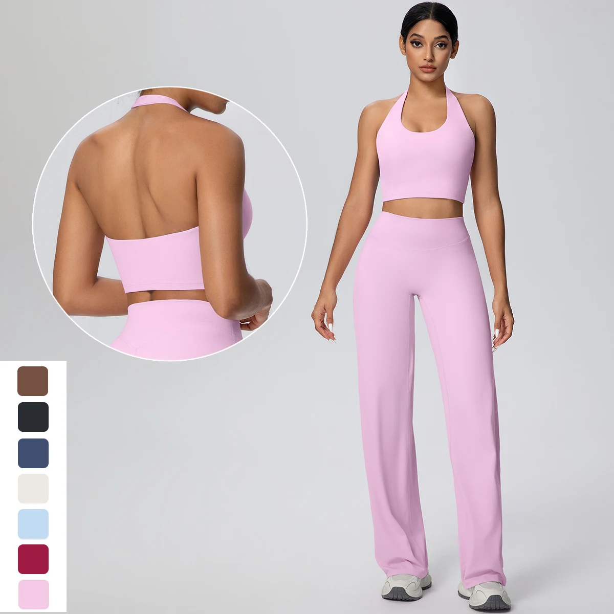 2Pieces Breathable Summer Workout Top Pants Yoga Set Yoga Underwear With Chest…