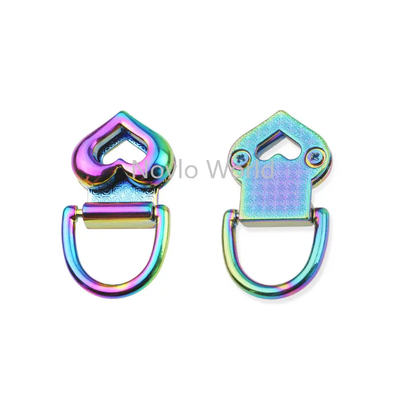 13-15-19MM Heart Shape Metal Connector Hooks For Bags Handbag Belt End Clasps Hanger Buckles With D Rings Decorative Accessories