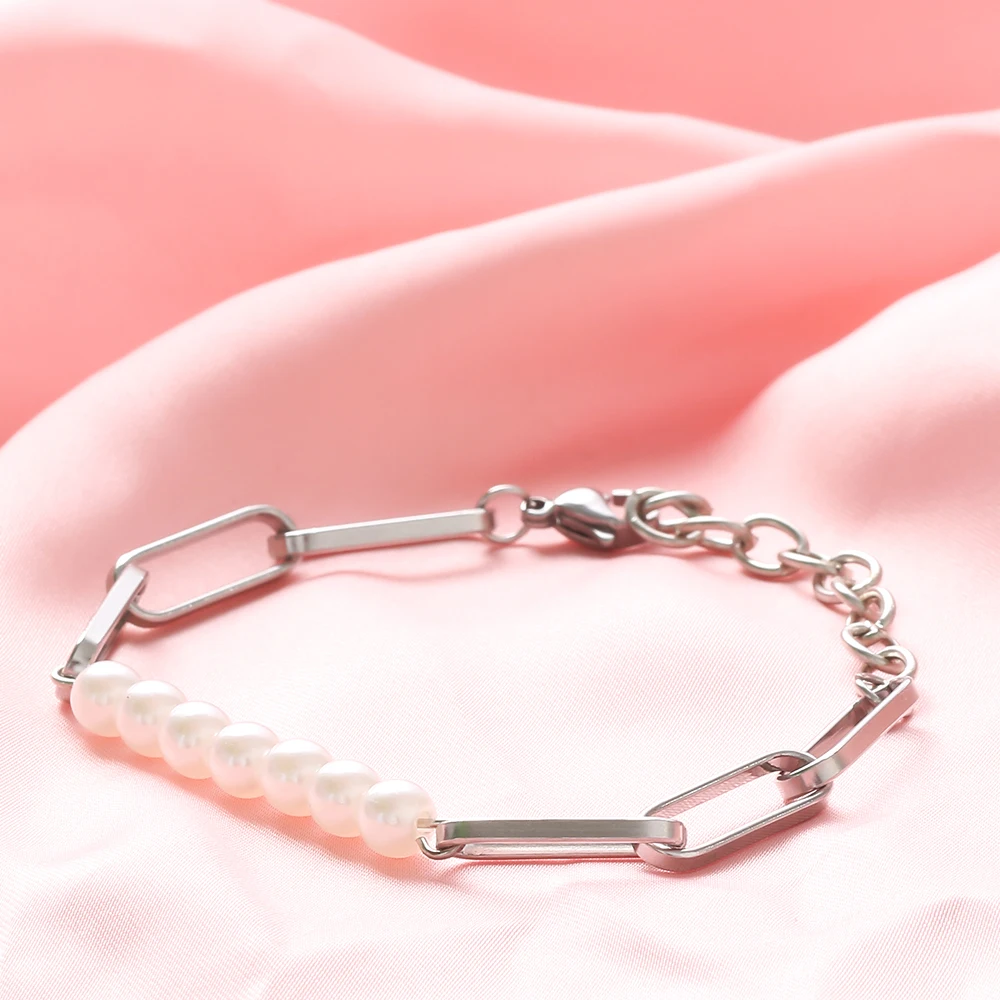 Cross-border new product simple pearl bracelet cool style personalized girlfriend bracelet jewelry