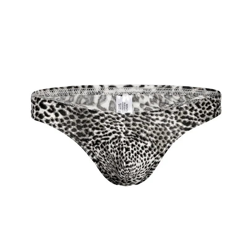 

Men's Erotic T Back Thongs Leopard Printed Gays Sexy Low Waist U Convex Pouch G-String Homme Breathable Comfort Sports Panties