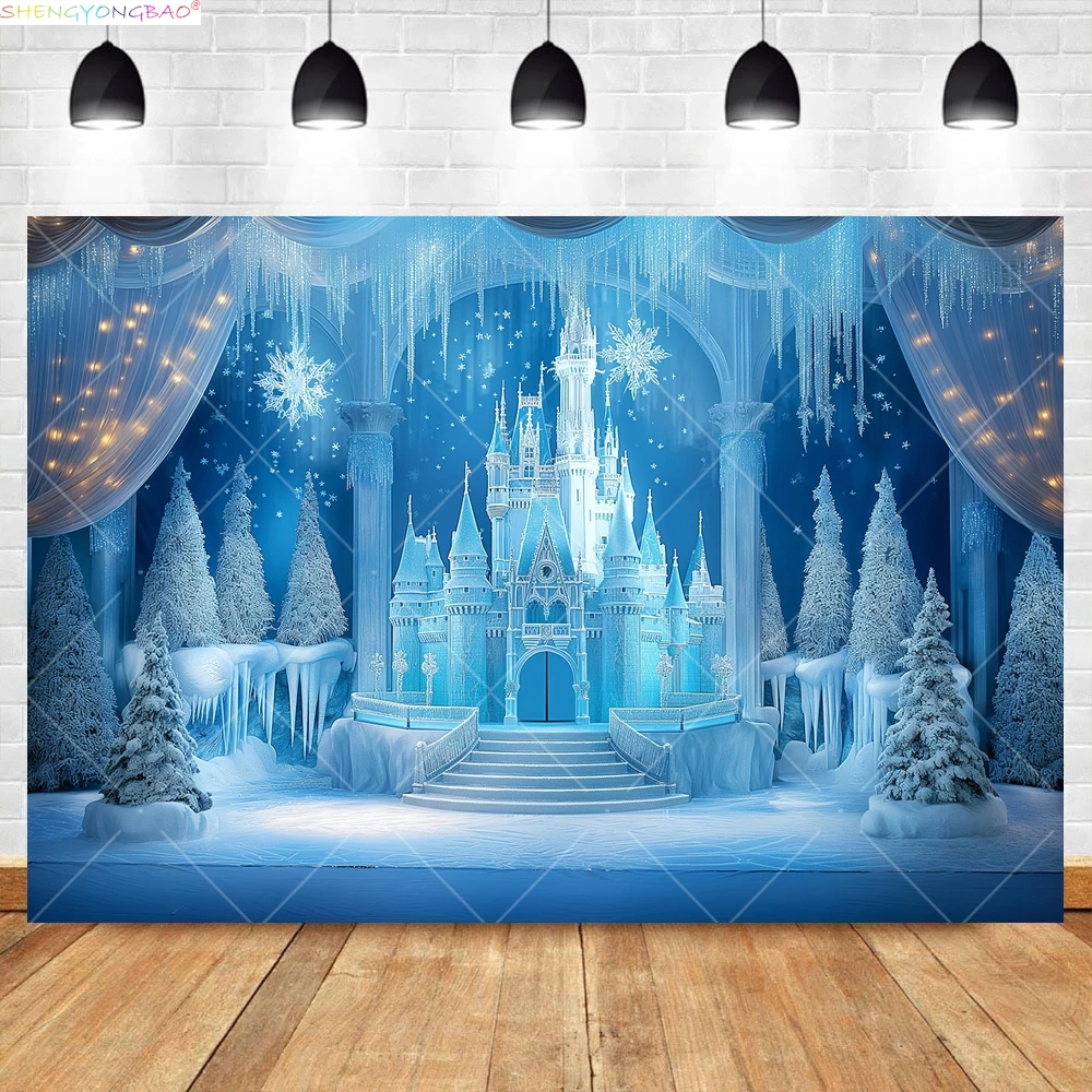Winter Wonderland Background Happy Birthday Party Girls Baby Shower Scene Layout Photography Backdrops FZ-18