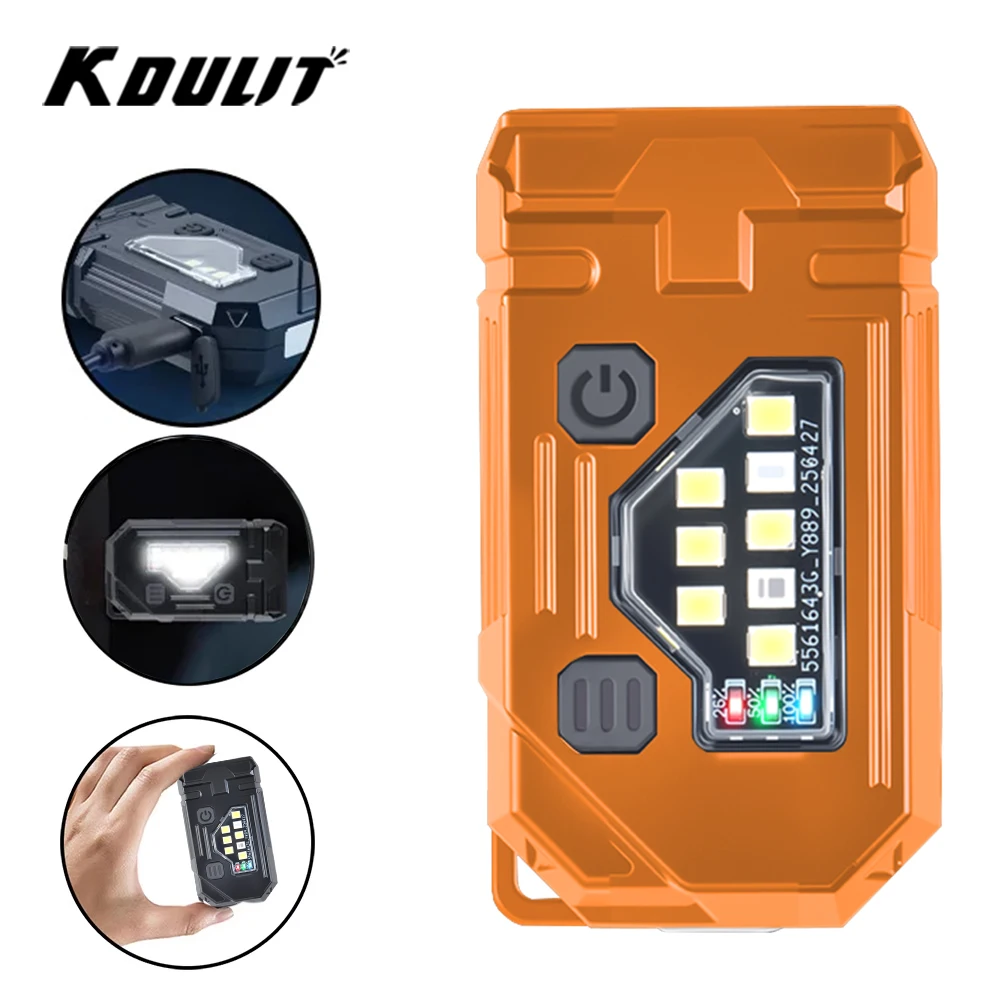 

Mini Keychain EDC Flashlight Type-C Rechargeable Magnetic LED Torch with Pen Clip Super Bright Pocket Lamp for Outdoor Fishing