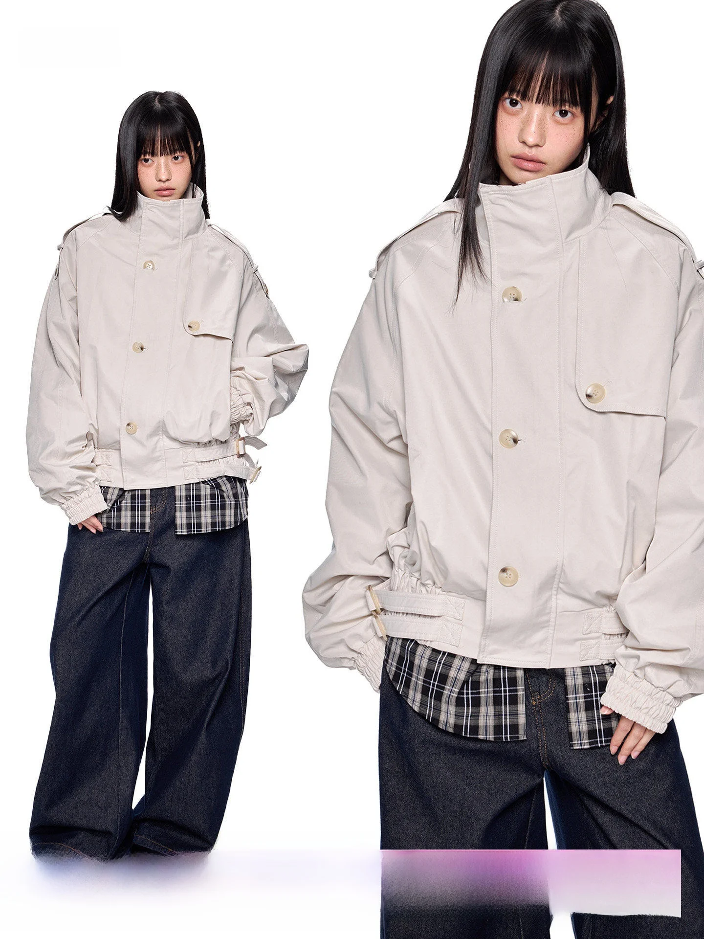 

Женская куртка EZEK с высоким воротником на одной пуговице, винтажная, повседневная, свободного кроя, весенняя верхняя одежда, модная, молодежная