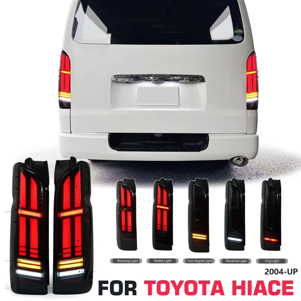 Led Tail Lamp for Toyota Hiace 2004-UP Car Taillight Driving Brake Reverse Light DRL Turn Signal Fog Lamp Wiping Turn Indicator