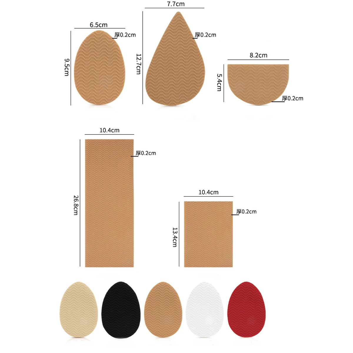 1 أزواج مقاومة للاهتراء عدم الانزلاق الأحذية حصيرة ذاتية اللصق الأمامية عالية الكعب ملصق عالية الكعب وحيد حامي منصات المطاط #2