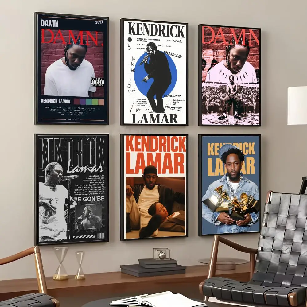K-Kendrick Lamar Painting Calligraphy Cotton Canvas Wall Art Poster Quality Decor Painting for Living Room Home Decor