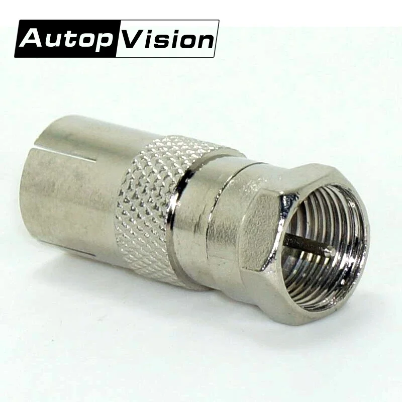 100pcs/lot Nickel Plated F Male Plug to PAL Female Jack Connector F Connector TV Socket DVB-T TV RF Adapter Wholesale