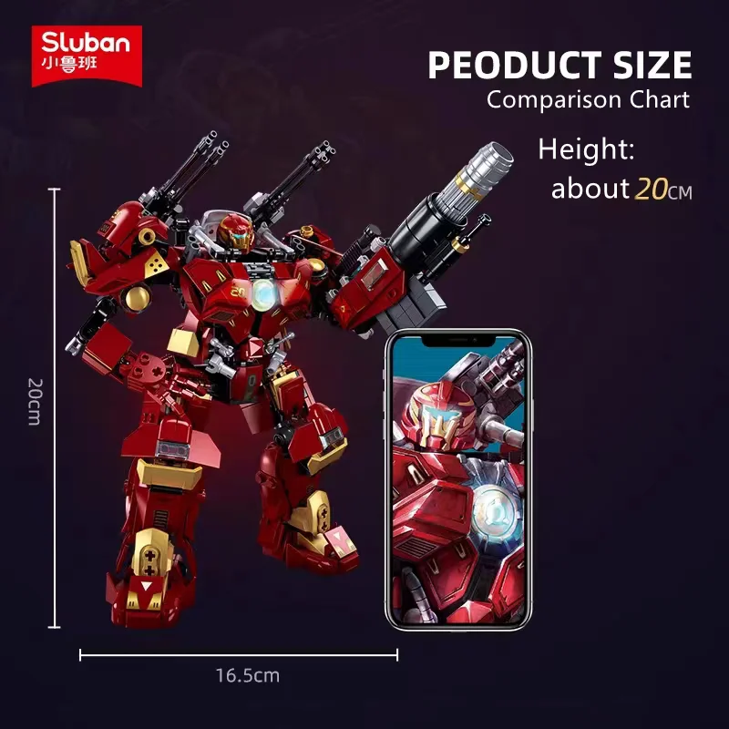 Sluban Building Block Toys Robot Alpha B1181 Warrior Hulk 588PCS Bricks Original Mechanical Armor Compatbile With Leading Brands