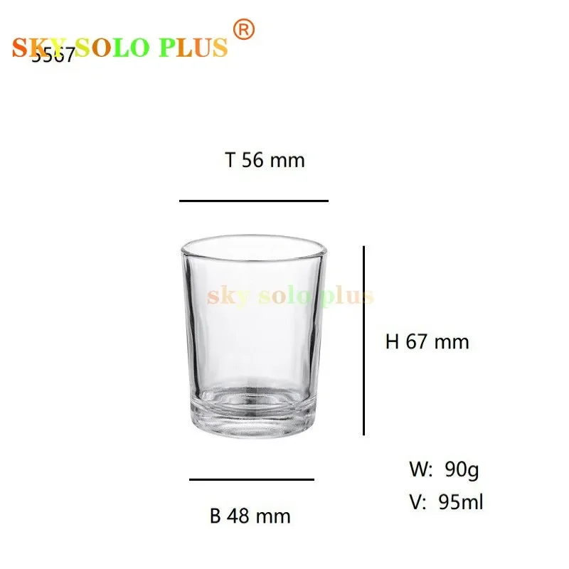 Authentic SKY SOLO PLUS 8ml 5PCS Candlestick 5365 transparent glass cup 65ml