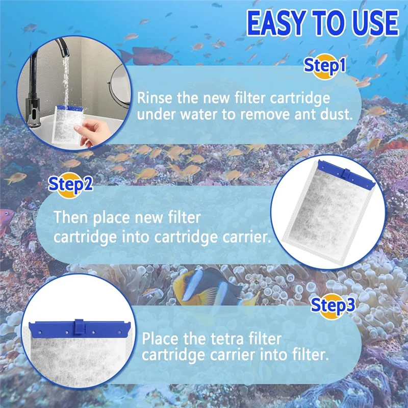 12 Pak Kartrid Filter Besar untuk Filter Daya Tetra Whisper Bio-bag 20I,40I/IQ20,30,45,60/PF20,30,40,60 Baru