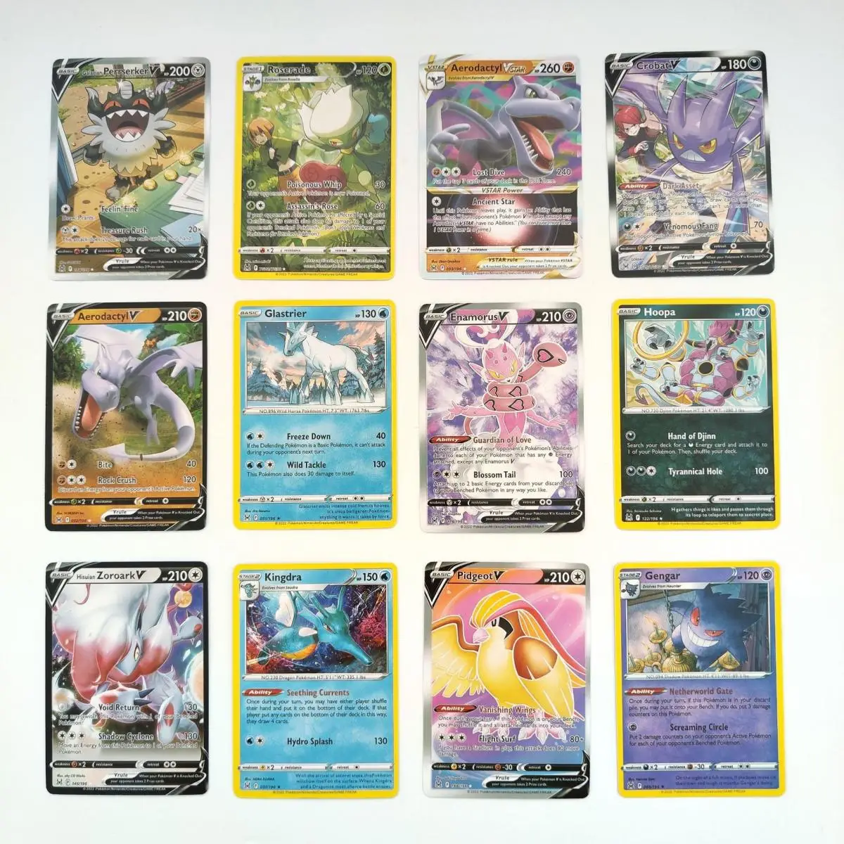 New 25 photos/1 package English Pikachu Mewtwo Charizard Pikachu SILVER TEMPEST Pokemon game collection card Toy