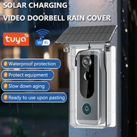 Timbre Tuya con cubierta Solar para lluvia, cámara de vídeo inalámbrica, Wifi, PIR, detección de cuerpo humano, timbre de puerta exterior, videoportero