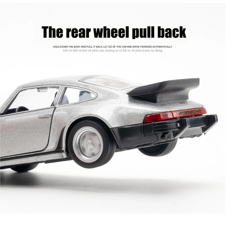 MAKEDA 1/36 Scale Porsche 911 Turbo Toy Car Model Alloy Diecast Retro Racing with Pull Back Scale Model for Boy Gift Collection