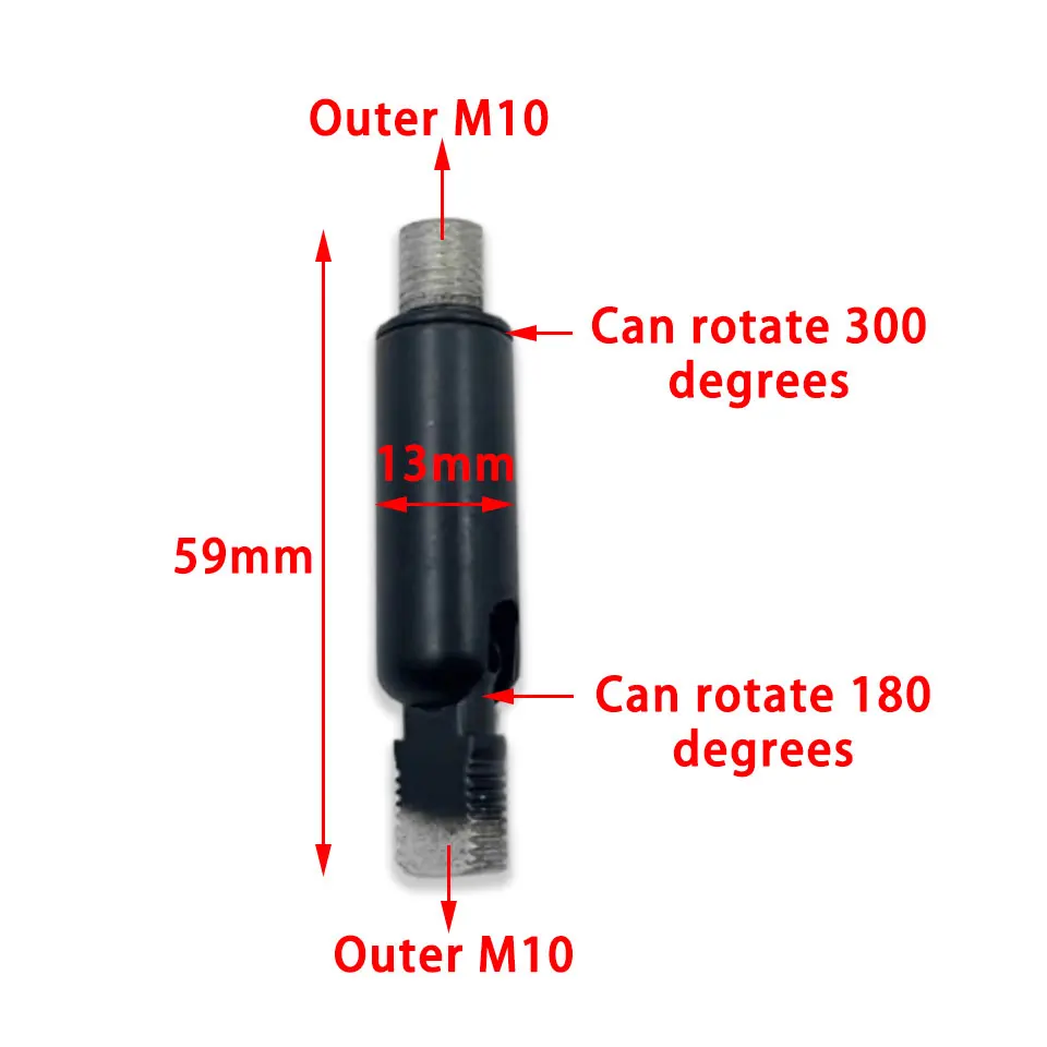 Adaptador Universal de cabezal giratorio negro, cabezal agitador de 300 grados con Palma, dientes interiores y exteriores para lámpara de pared, lámpara de escritorio DIY