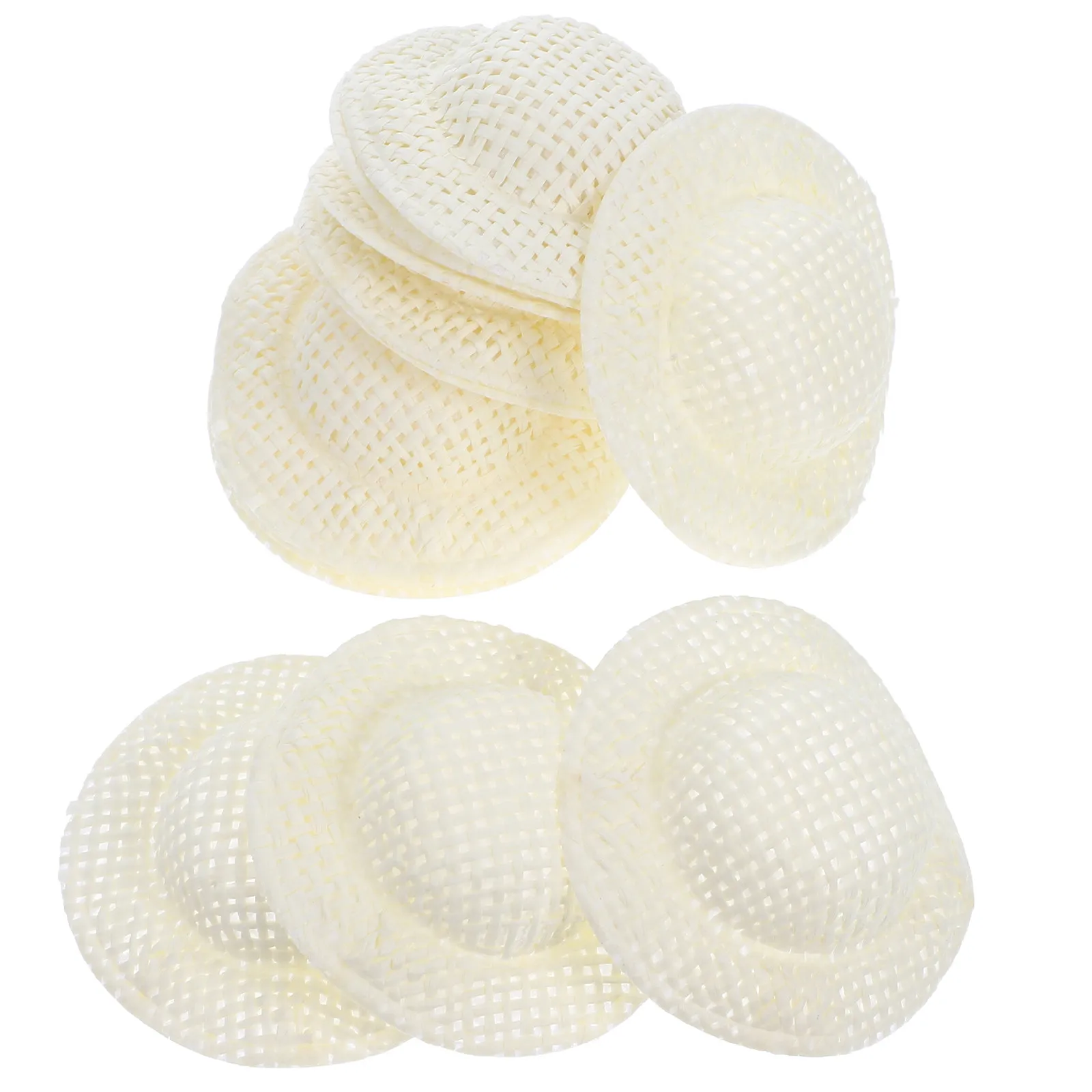12 piezas de sombreros pequeños en miniatura decorados para manualidades, accesorios para fotos en color beige