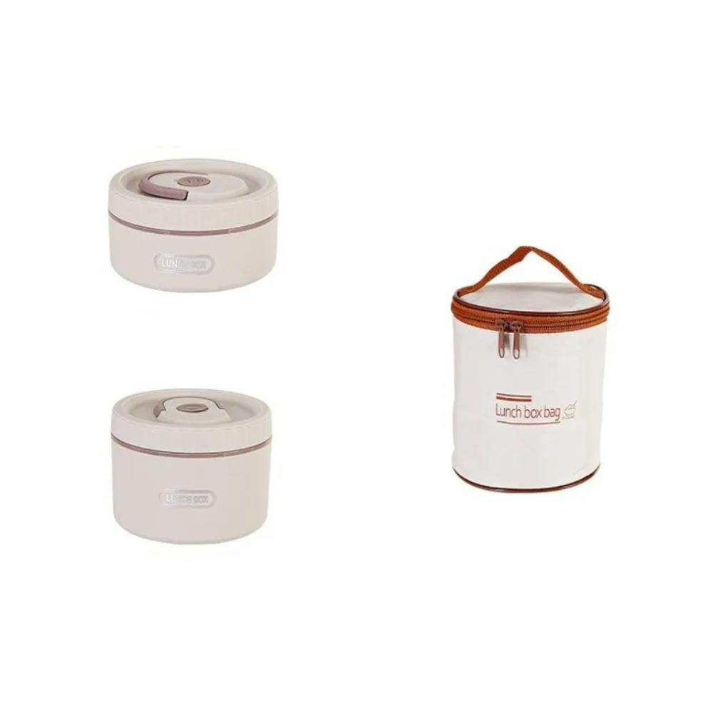 

Sealed Stainless Steel Lunch Box Practical Stackable Thermal Lunch Container Dishwasher Safe Round Shape Outdoor Picnic Box