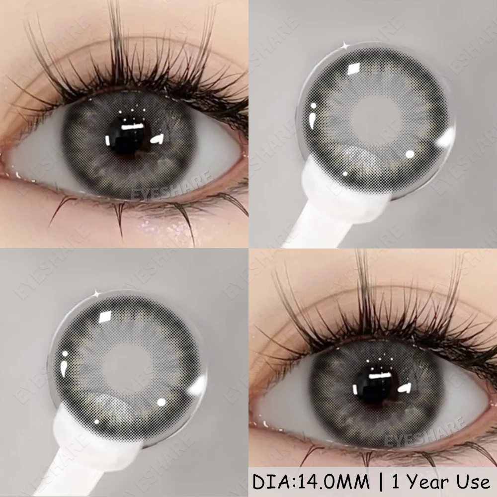 EYESHARE 1 Paar graue Kontaktlinsen für Augen, farbige Linsen, graue Linsen, natürliche bunte Kontaktlinsen, jährliche Verwendung