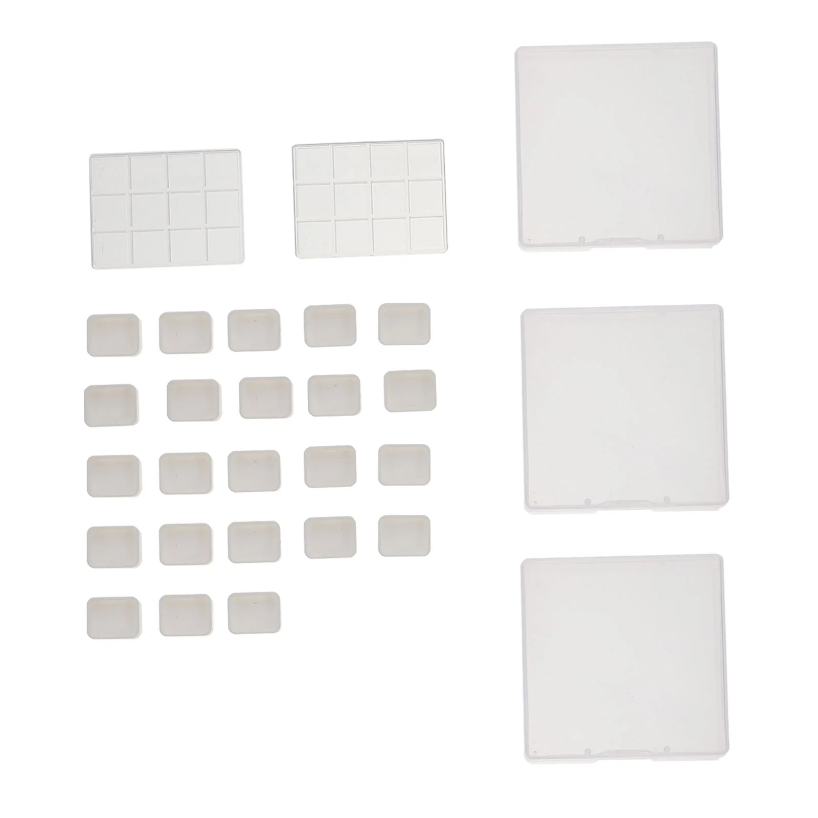 25 Pcs Pigment Compartment Palettes Paint Case Pan Watercolor Tray Plastic Travel