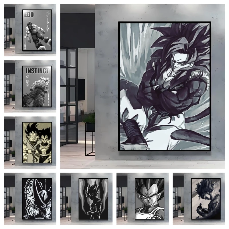 

Cool Dragon Ball Wall Painting Show The Charm of Characters Like Super Saiyan Goku Adds A Unique Anime Atmosphere To Living Room