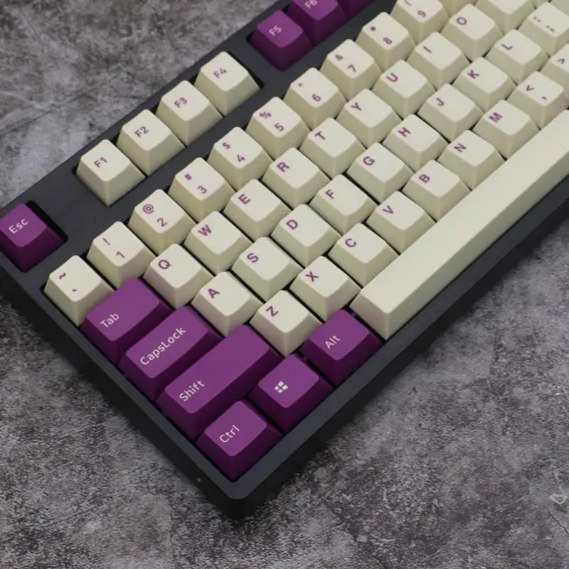 

/Milk purple key 87 cap keycap Original factory adaptation 104 height PBT standard molding/two color 108