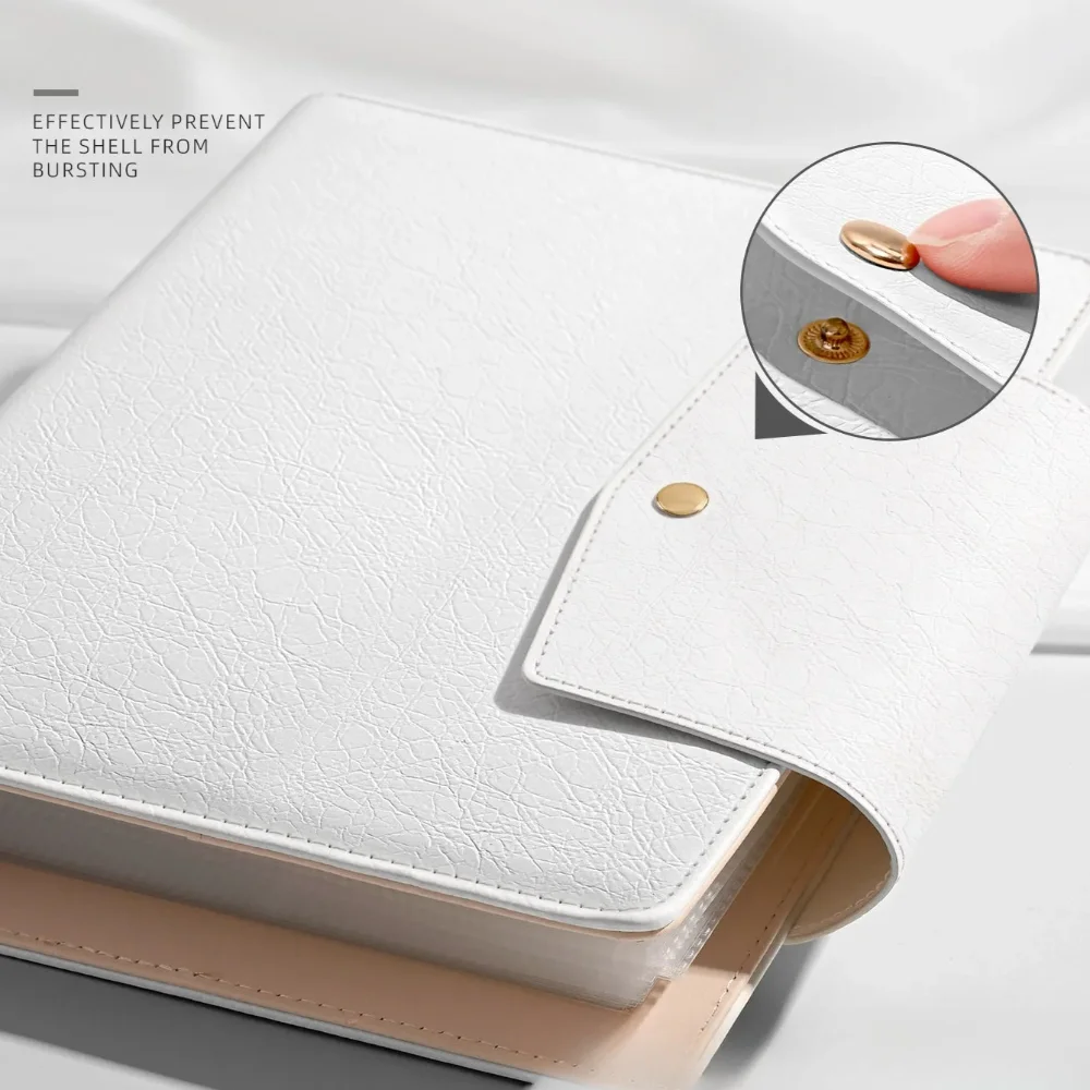 

SINGBA A5 6-Ring Metal Snap Card Binder 4-Pocket PU Cover for 3" 3.5" Photocard Polaroid Album Collection Scrapbook Album