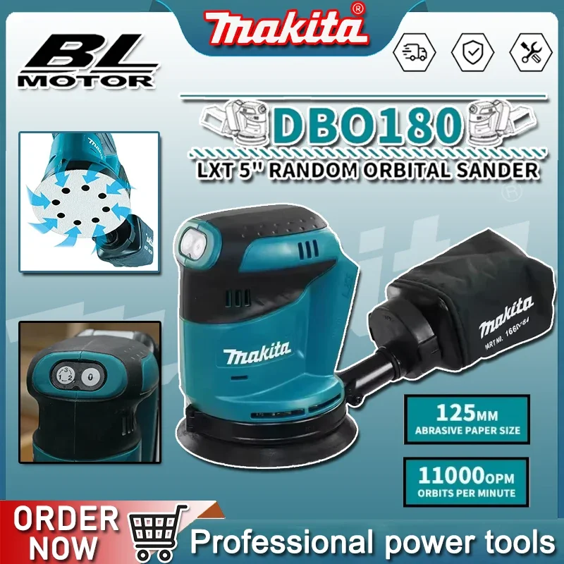 

Makita DBO180Z 18V Brushless Cordless Rechargeable Disc Random Orbital Sander Woodworking Sanding Putty Polishing Bare Tool