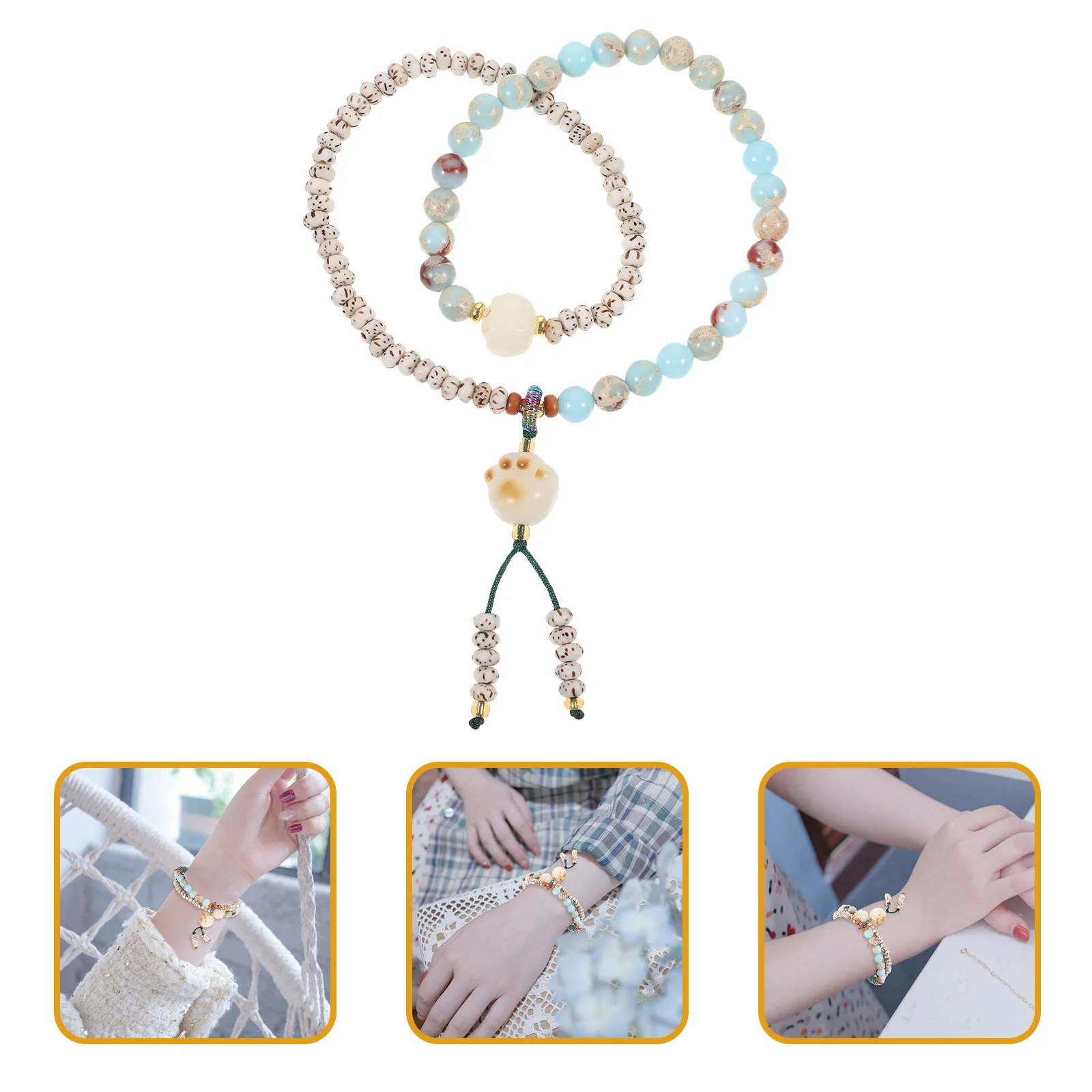 

Star Moon Bodhi Bead Bracelet Elegant Fresh Design for Women Stone Beaded Jewelry Aesthetic Statement Bead Bracelets