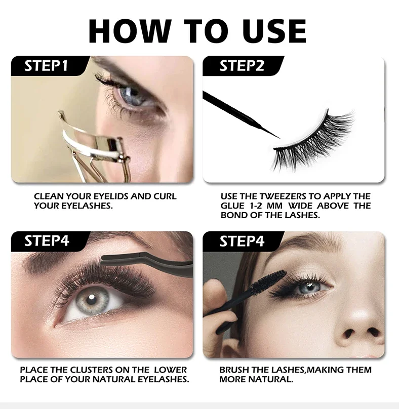 Goodobe Half Eye 10 Paar Natürliche Fuchsaugen-Make-up-Wimpern Süßer Coole Stil Flauschig Geeignet für Leichtes Make-up – Detail 13