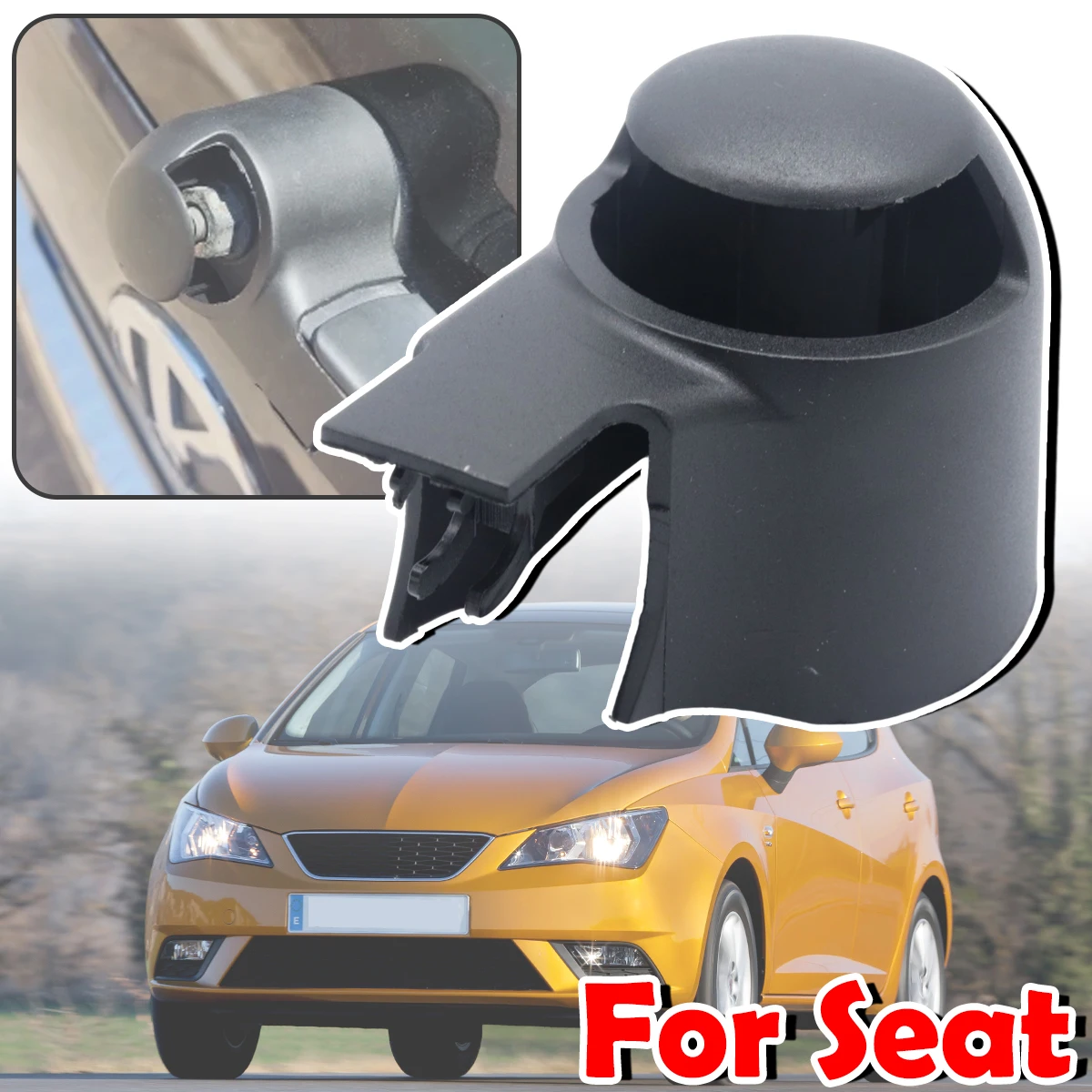 

Car Rear Windshield Window Wiper Arm Rocker Bolt Cover Black Plastic Cap For Seat Ibiza Petrol Hatchback Altea Petrol MPV FWD