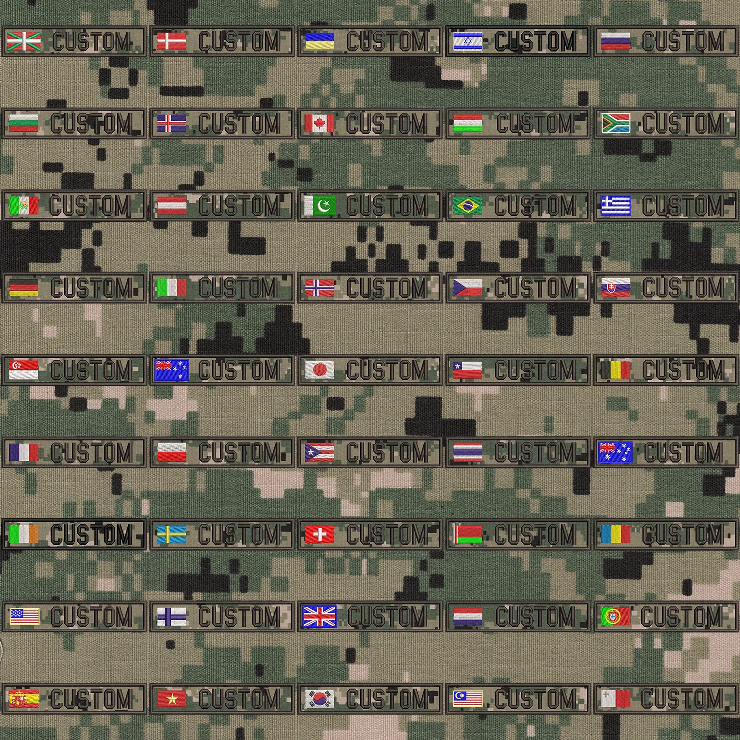 Custom Name Patch Flag Tape, AOR2, IndividualizationEmbroidery, Hook and Loop