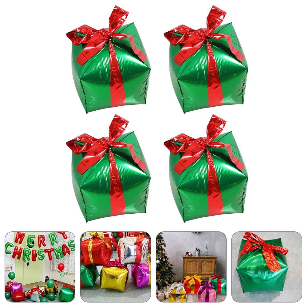 

4Pcs Creative Square Gift Box Balloon Aluminum Film Party Supplies Decoration Christmas Celebration Balloon Party Balloons