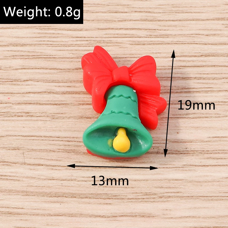 Tusember 10 Stück Niedliche Weihnachts-Dekorationen: Weihnachtsmann, Elch, Schneemann, Flache Harz-Cabochons für DIY Scrapbooking, Haarspangen und Broschen – Detail 17