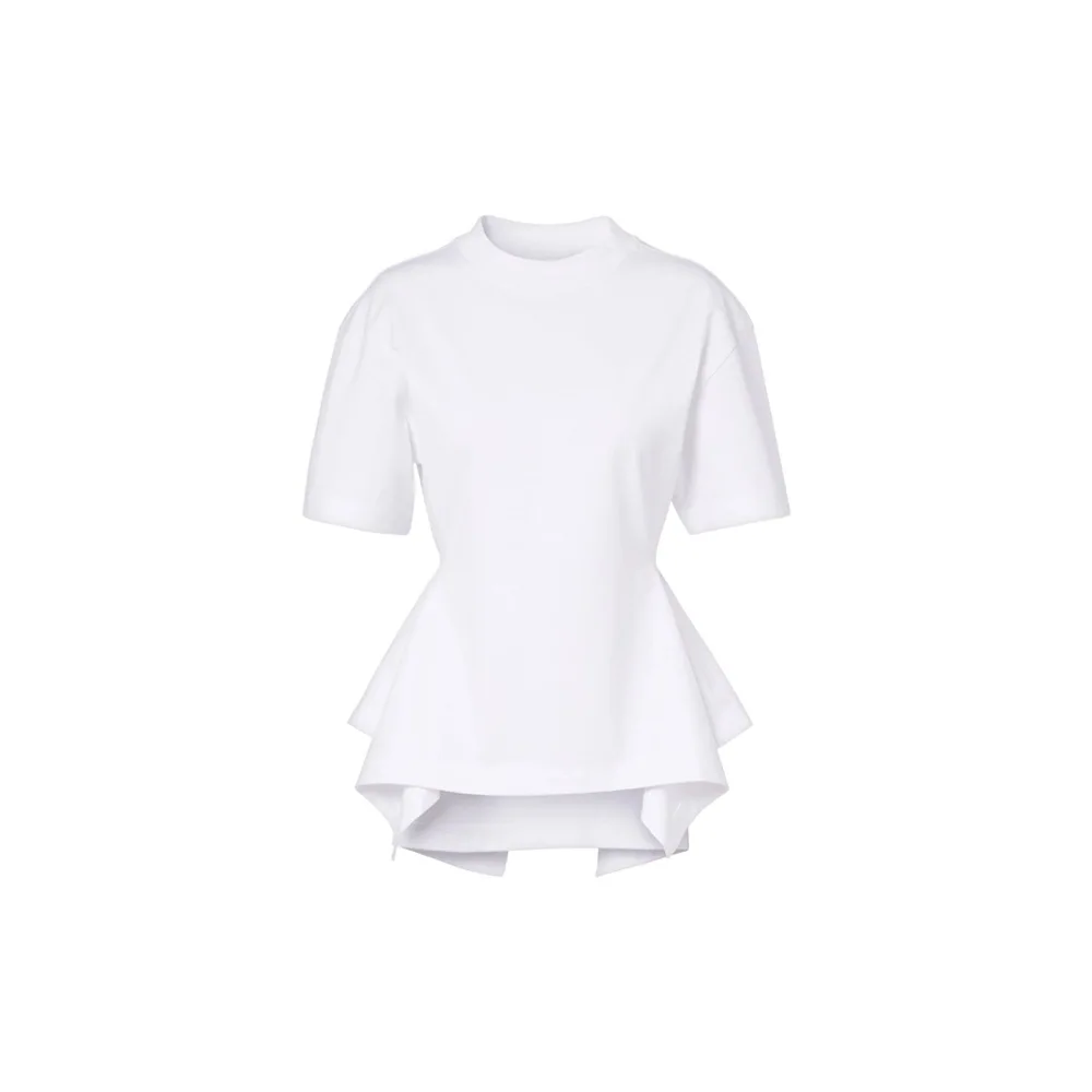Women'S Pure Cotton Waist-Defining T-Shirt – 2026 Spring/Summer New Short-Sleeve Top With Asymmetrical Hem