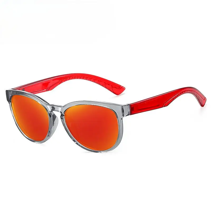 Gafas de sol polarizadas con montura redonda para hombre y mujer, lentes de sol con película de color deslumbrante, a la moda, ropa deportiva para exteriores, novedad