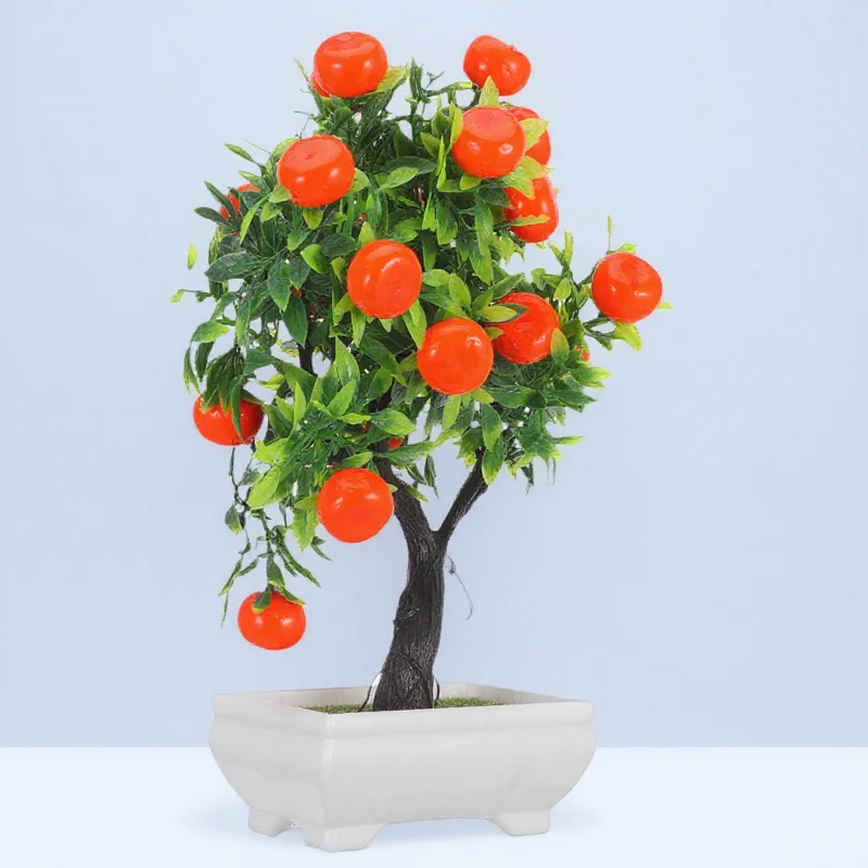 

Fake Orange Tree Bonsai Decorative Potted Plant for Home Nordic Pastoral Style Long Term Decoration Simulation Orange Bonsai