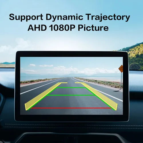 Imagen 2 del producto Cámara de visión trasera de coche AHD 1080P lente ojo de pez visión nocturna impermeable Universal vehículo cámara de captación inversa AHD dinámica