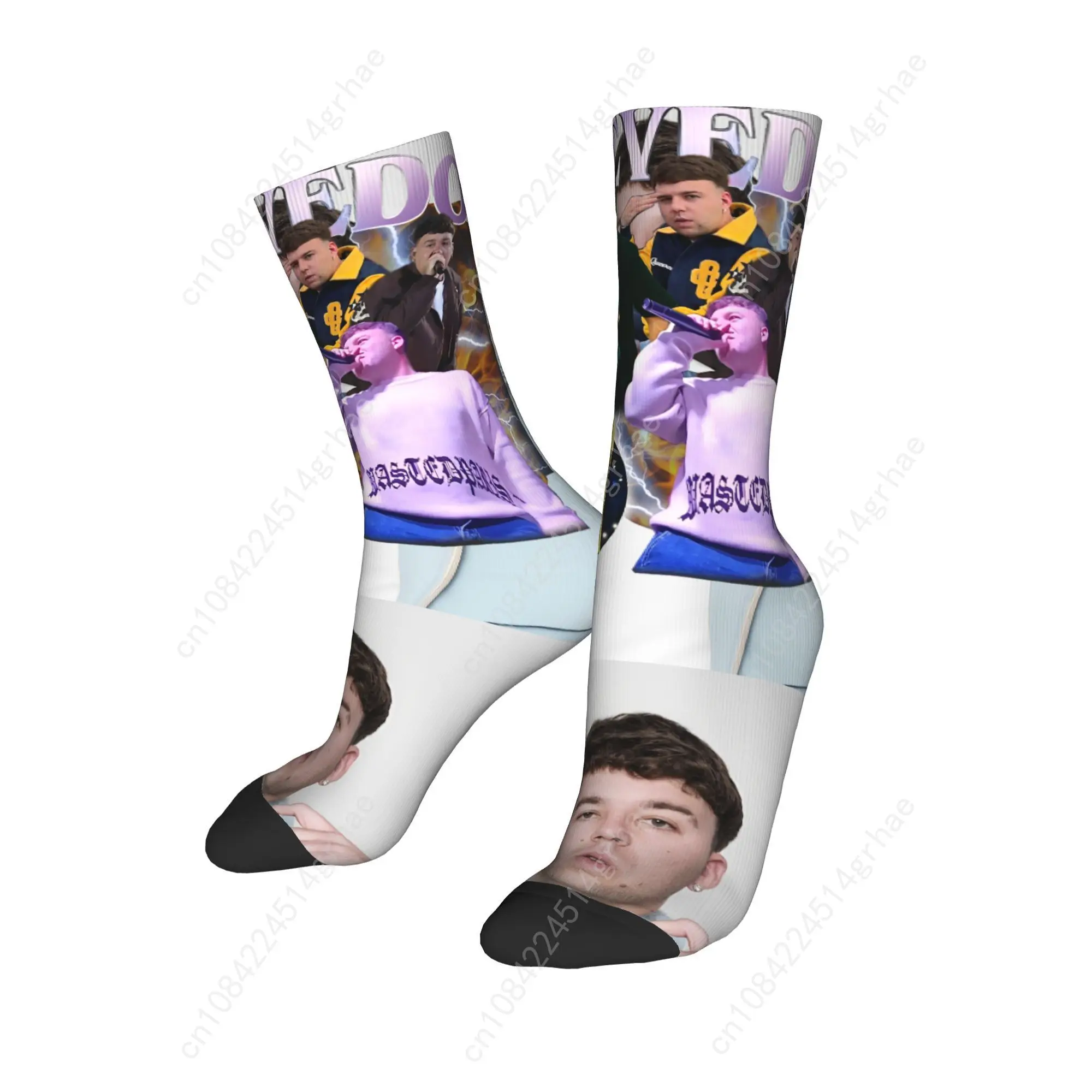 Quevedo 2025 Tour chaussettes bas gothiques printemps Anti-transpiration hommes chaussettes respirant graphique Skateboard chaussettes