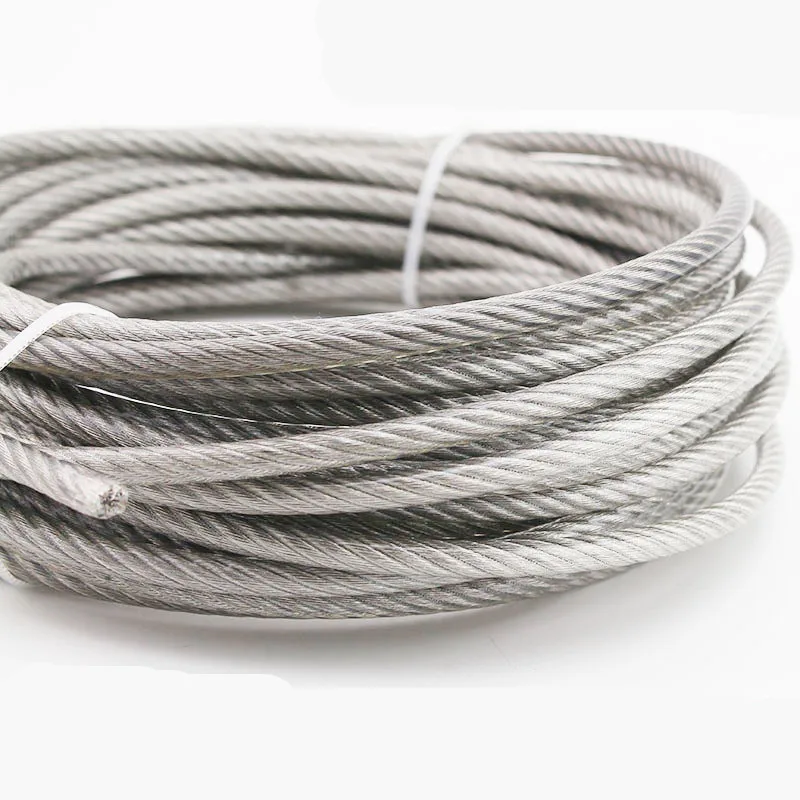 10 Meter Steel PVC Coated Flexible Wire Rope Soft Cable Transparent Stainless Steel Clothesline Diameter 1mm 1.2mm 1.5mm 2mm 3mm