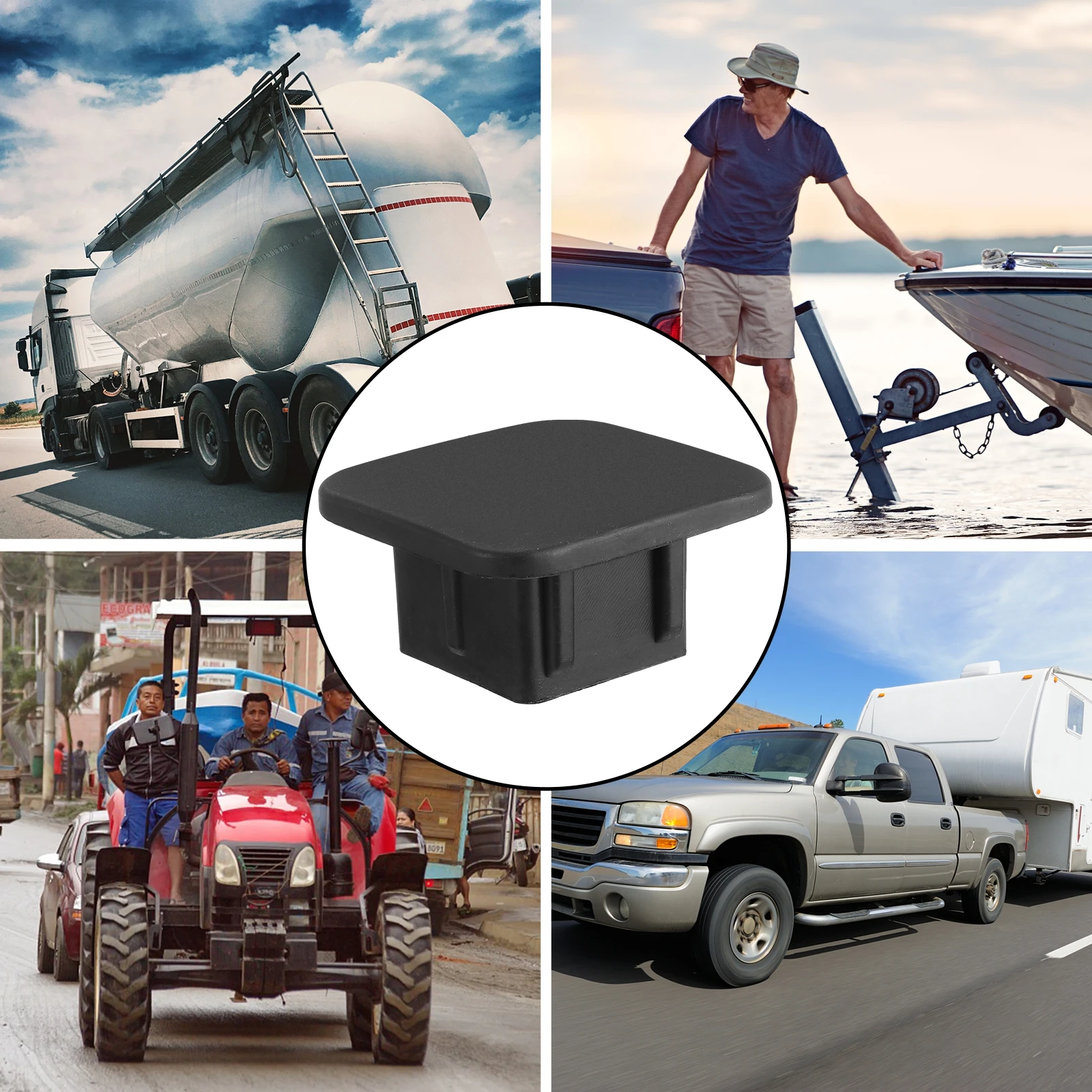 

Trailer Hitch Covers Rubber Black Receiver Tube Plug Tow Cap Car Hitch Dust Proof Protect Cover Trailer Attachment