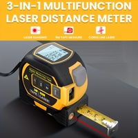 1pc Laser Tape Measure 3 In 1 Digital Tape Measure High Precision Laser Rangefinder Steel Tape Measure